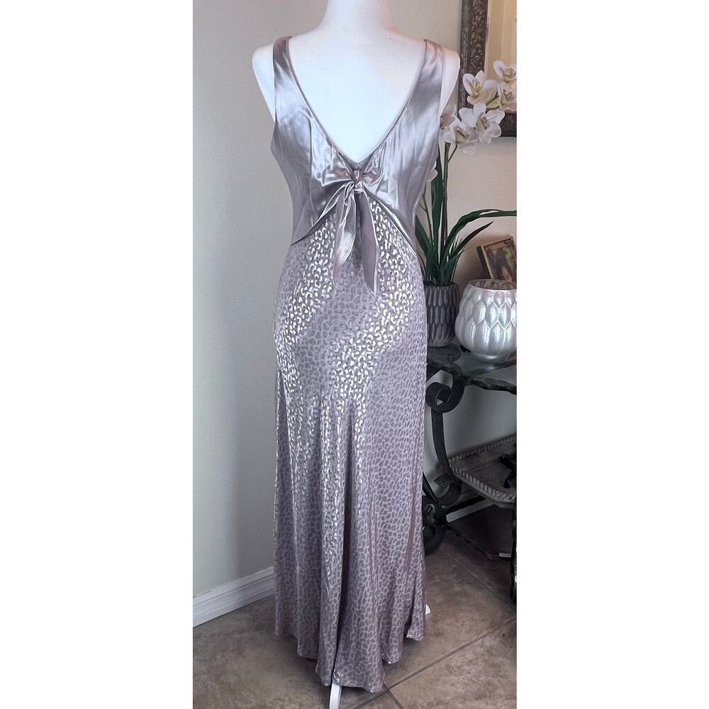 Vintage Coquette Pink Low-Back Soft Leopard Print Sleeveless Harlow Dress‎ Sz 12 - Picture 2 of 8